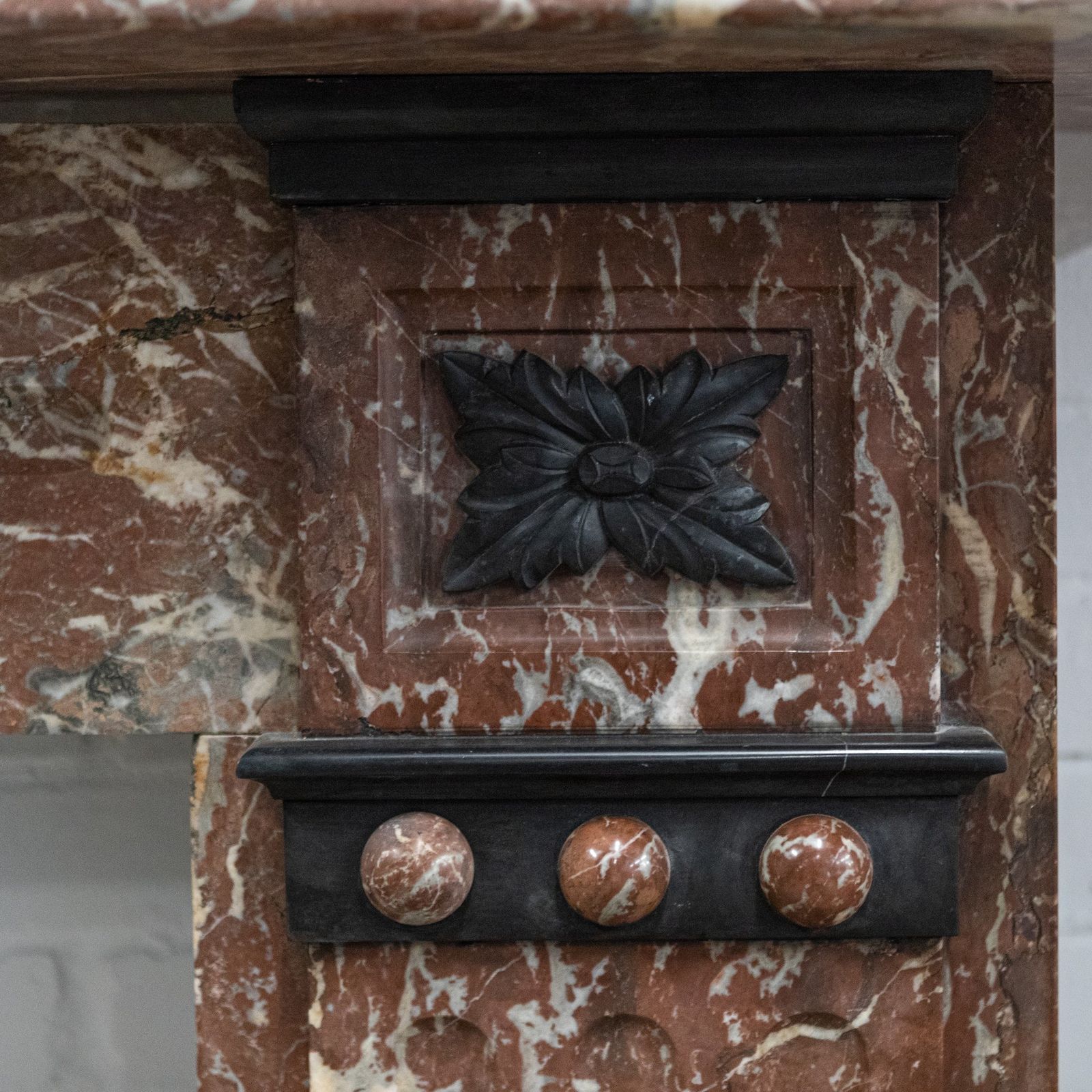 Antique Edwardian Rouge Royal Red Marble Fireplace photo furniture