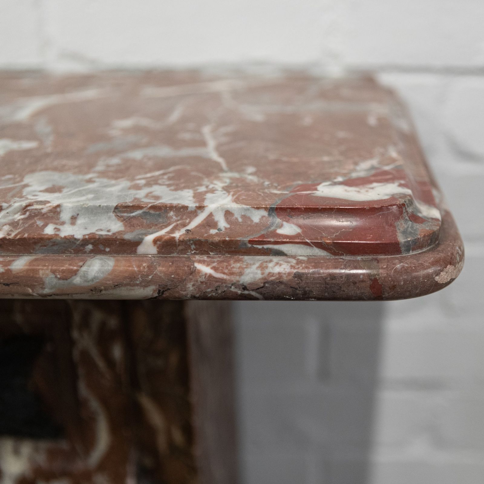 Antique Edwardian Rouge Royal Red Marble Fireplace photo Home Fixtures
