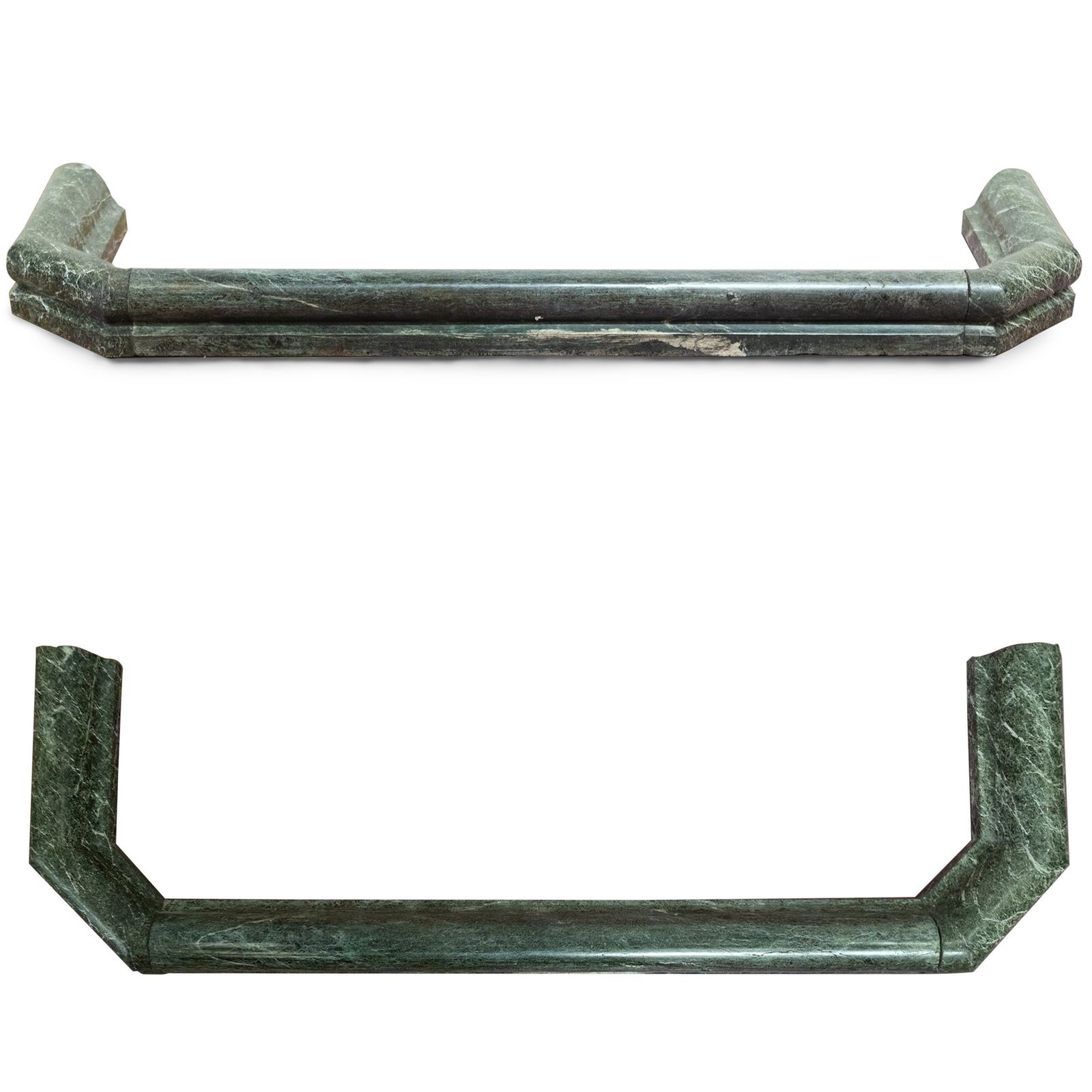 Antique Green Marble Fireplace Fender | Verde Antico Curb Fender