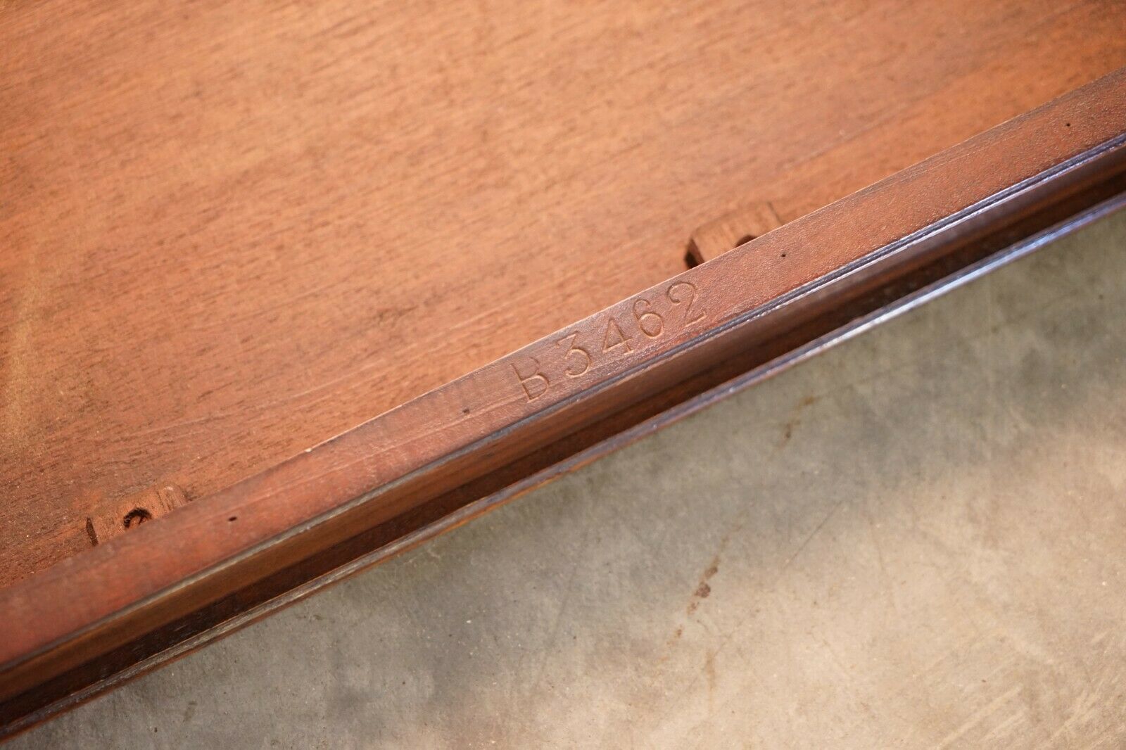 2250.0 Antique 19th Century Thomas Chippendale Mahogany Silver Tea Table Stamped Base photo