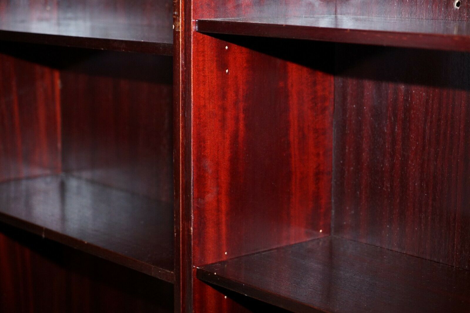 Three Vintage Mahogany Finish Military Campaign Bookcases Used For Media Storage photo vintage