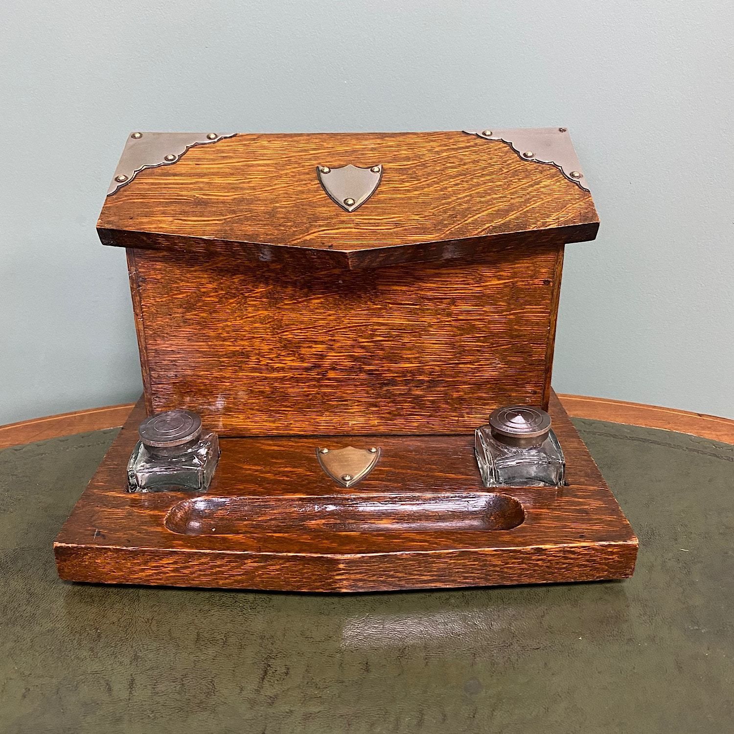 Quality Victorian Oak Antique Stationary Box