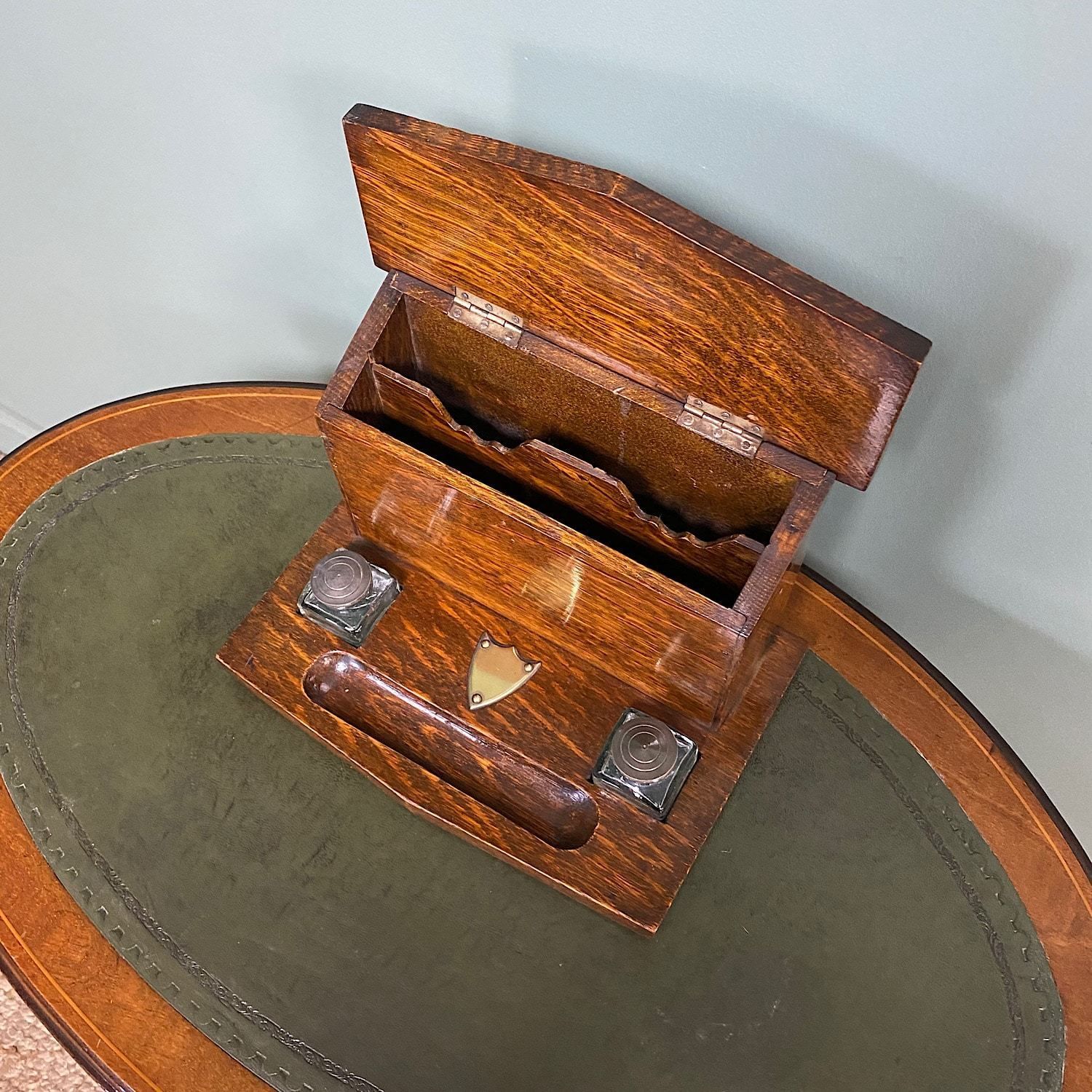 Quality Victorian Oak Antique Stationary Box photo Home Decor