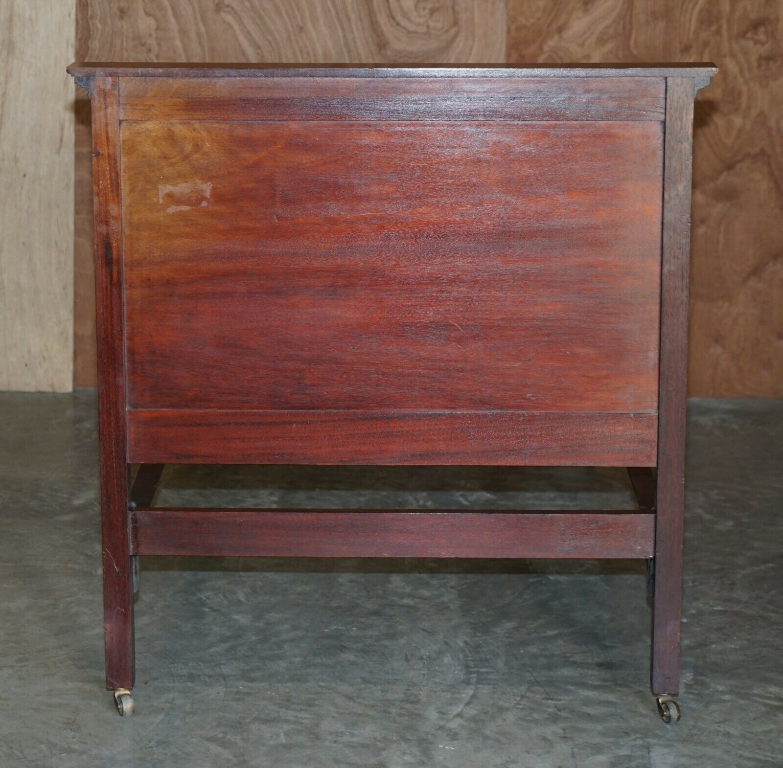 photo for sale Antique Honduras Mahogany English Hand Carved With Castors Single Bed Frame
