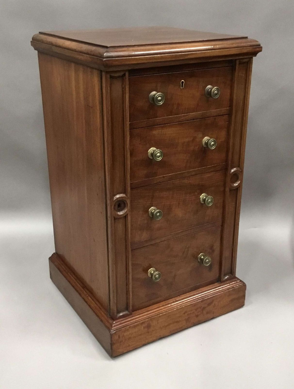 Regency Pair Of Mahogany Wellington Chests / Bedside Cabinets photo buy