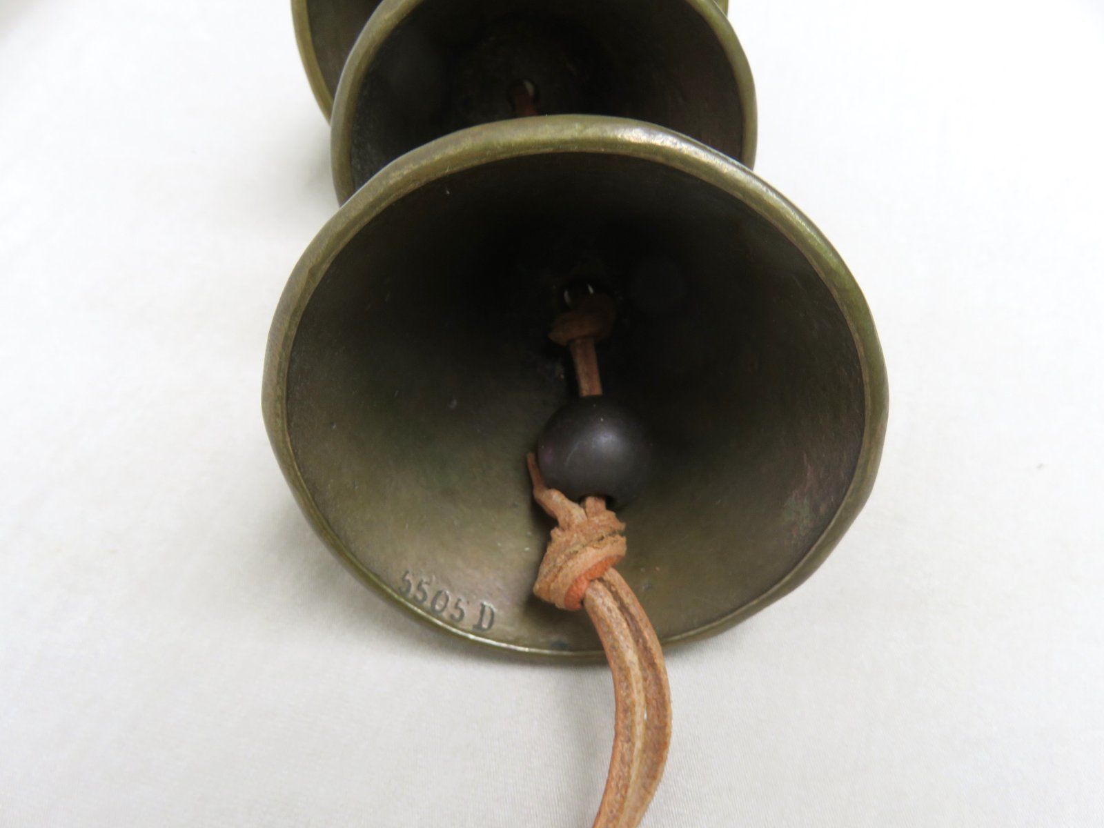 Art Bronze & Leather Door Bell, 1970s photo