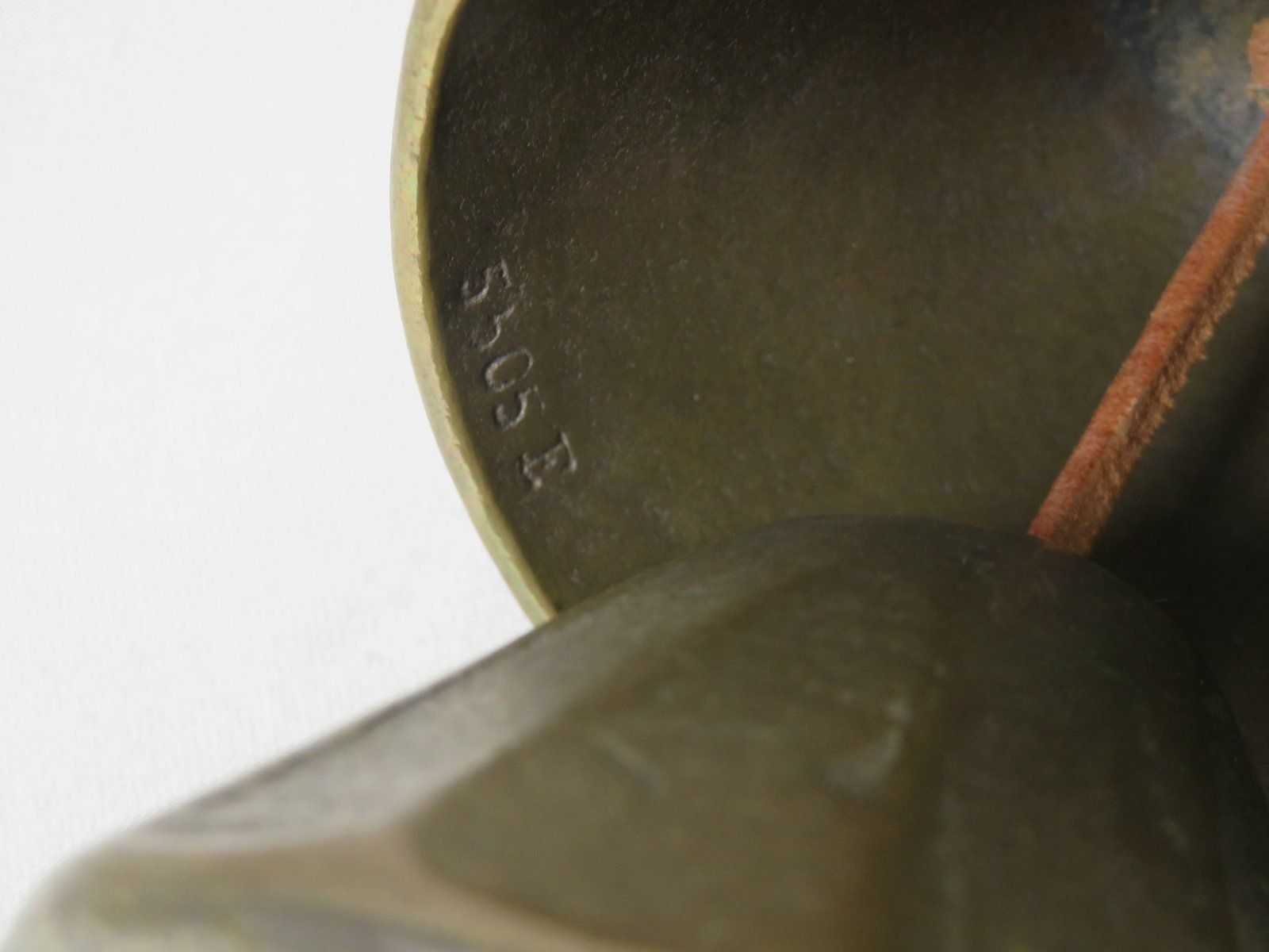 924.8 Bronze & Leather Door Bell, 1970s photo