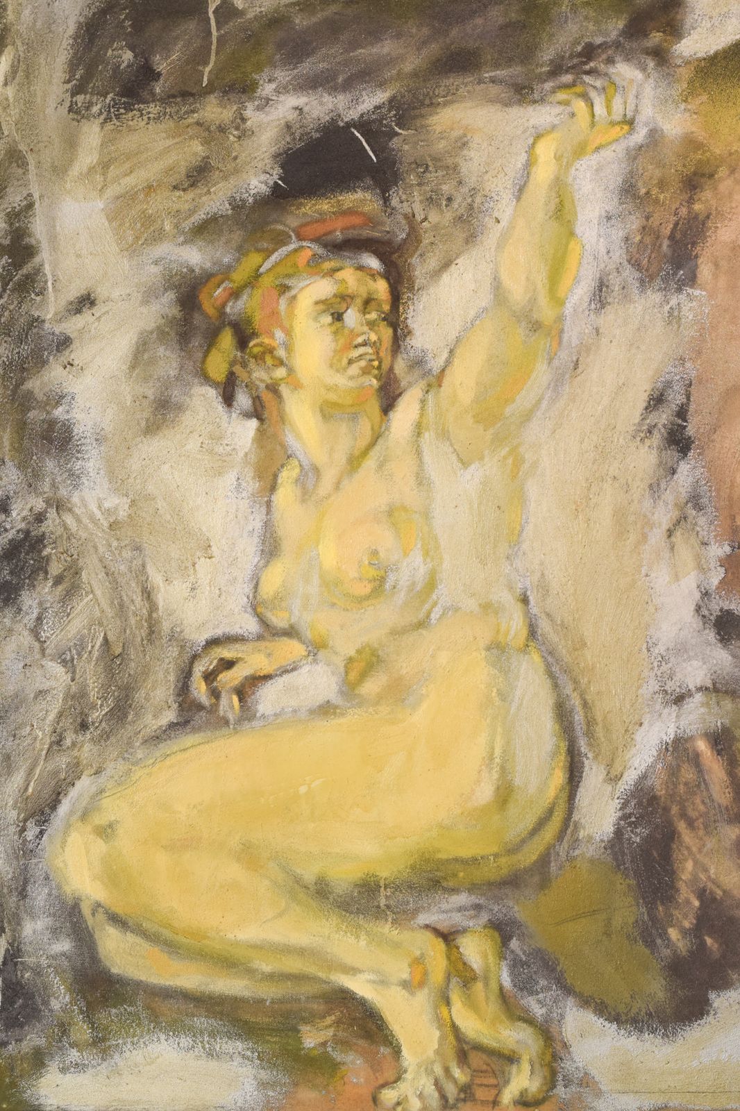 Vicente Vela – Twee Grote Figuratief Expressionistische Naaktstudies photo for sale
