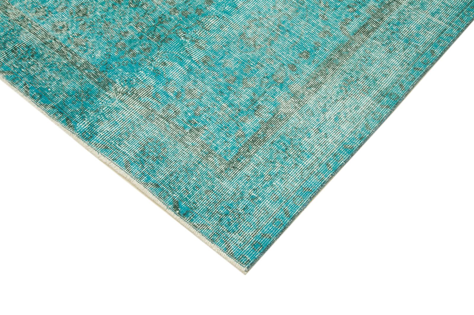 Turkish Handmade 1980s 160 Cm X 274 Cm Turquoise Over Dyed Wool Rug photo Textiles