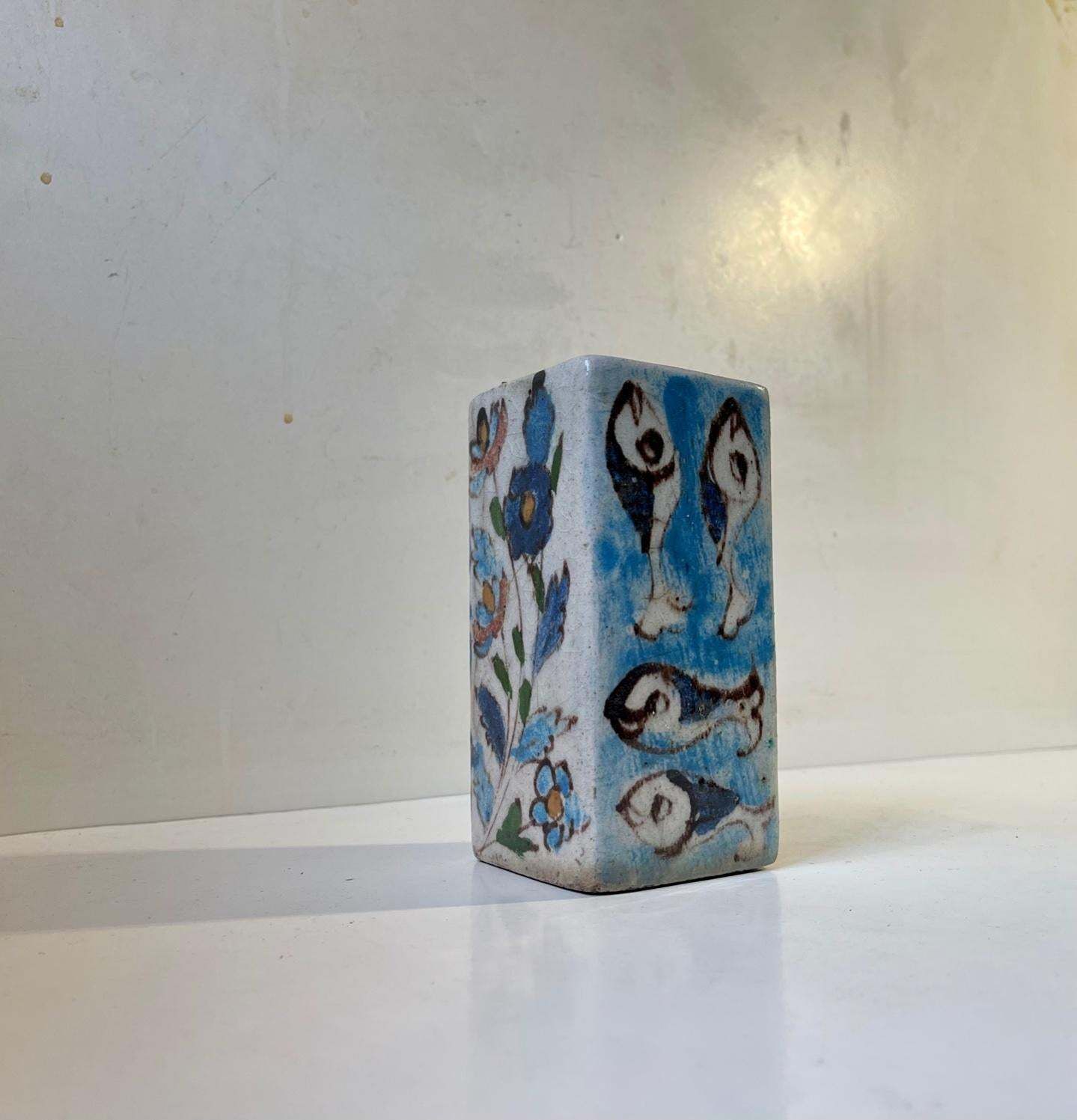 Naive Italian Glazed Stoneware Vase In The Style Of Guido Gambone photo furniture