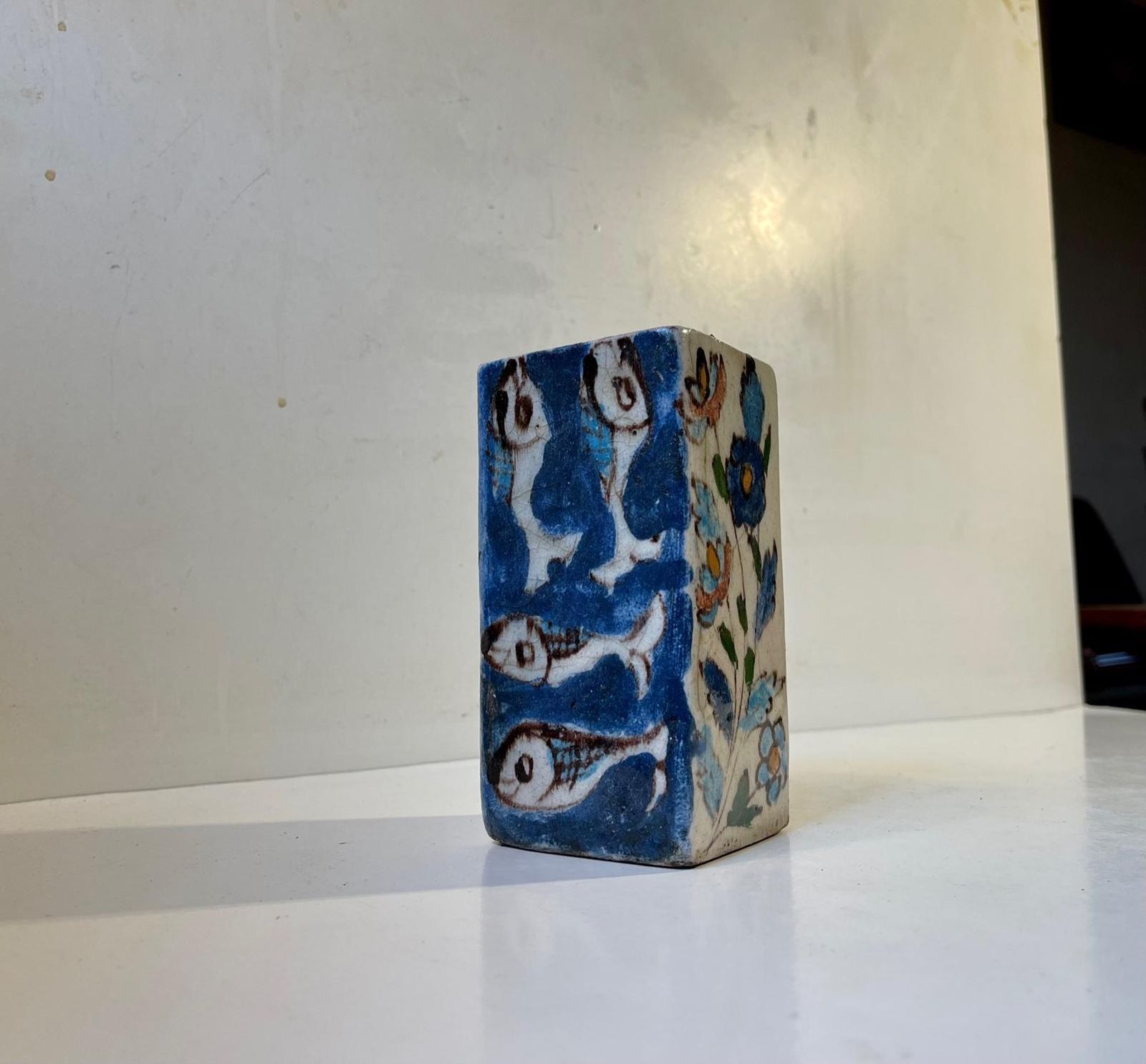 Naive Italian Glazed Stoneware Vase In The Style Of Guido Gambone photo for sale