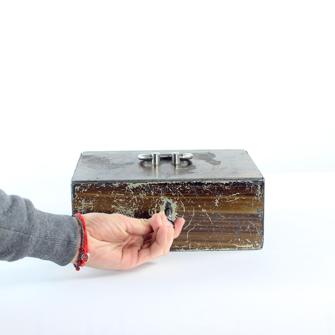 photo furniture Vintage Safe Deposit Box, Czechoslovakia 1930s
