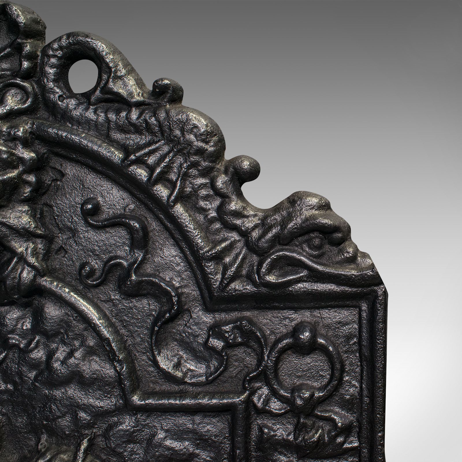Antique Decorative Fire Back, English, Cast Iron, Fireplace Backrest, C.1900 photo Home Fixtures