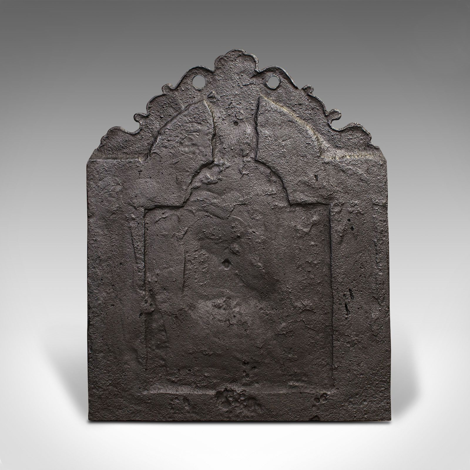 Antique Decorative Fire Back, English, Cast Iron, Fireplace Backrest, C.1900 photo 925.0