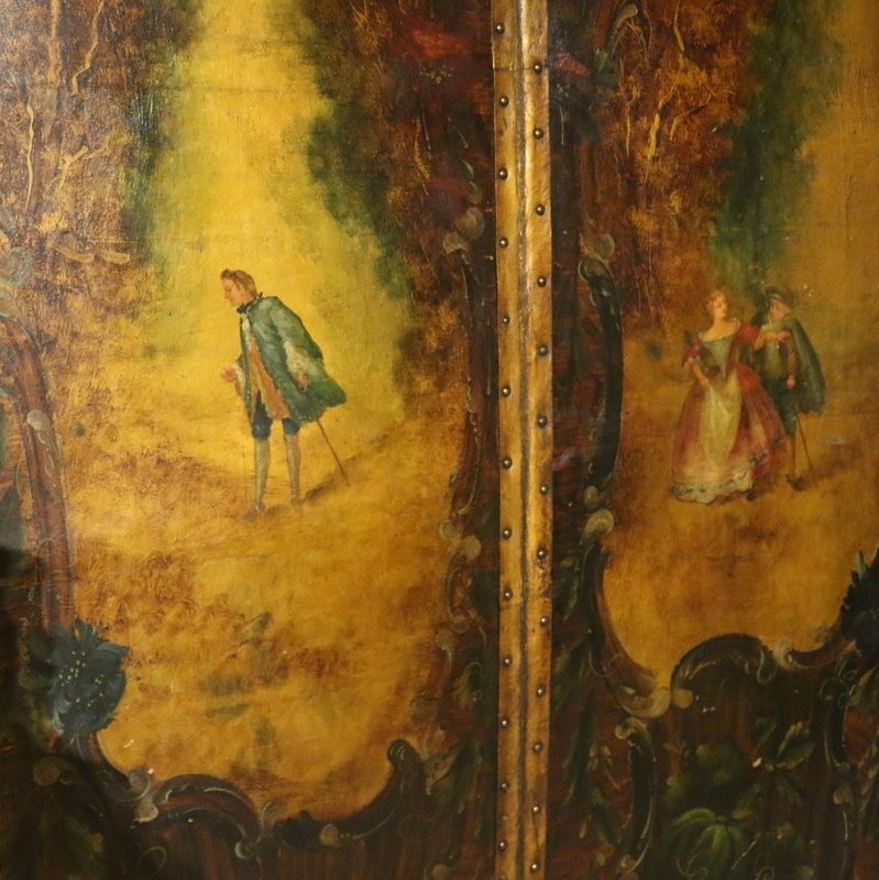 Large Italian Leather Screen, 1800s photo 2940.0