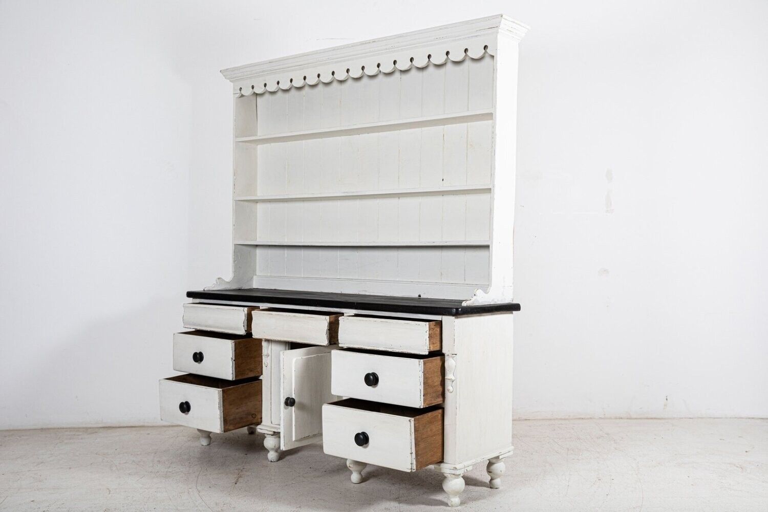 19thc Welsh Ebonised Sycamore Top Dresser photo Furniture