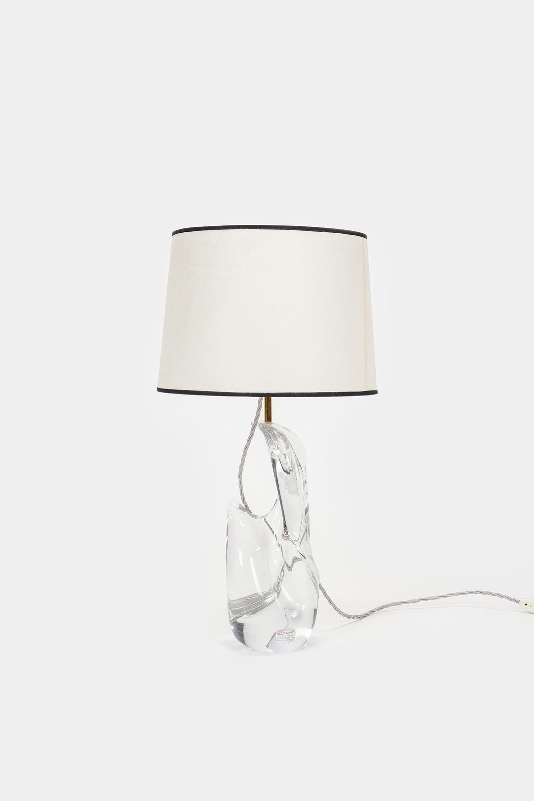 Charles Schneider, Large Crystal Glass Lamp, Paris, 60s