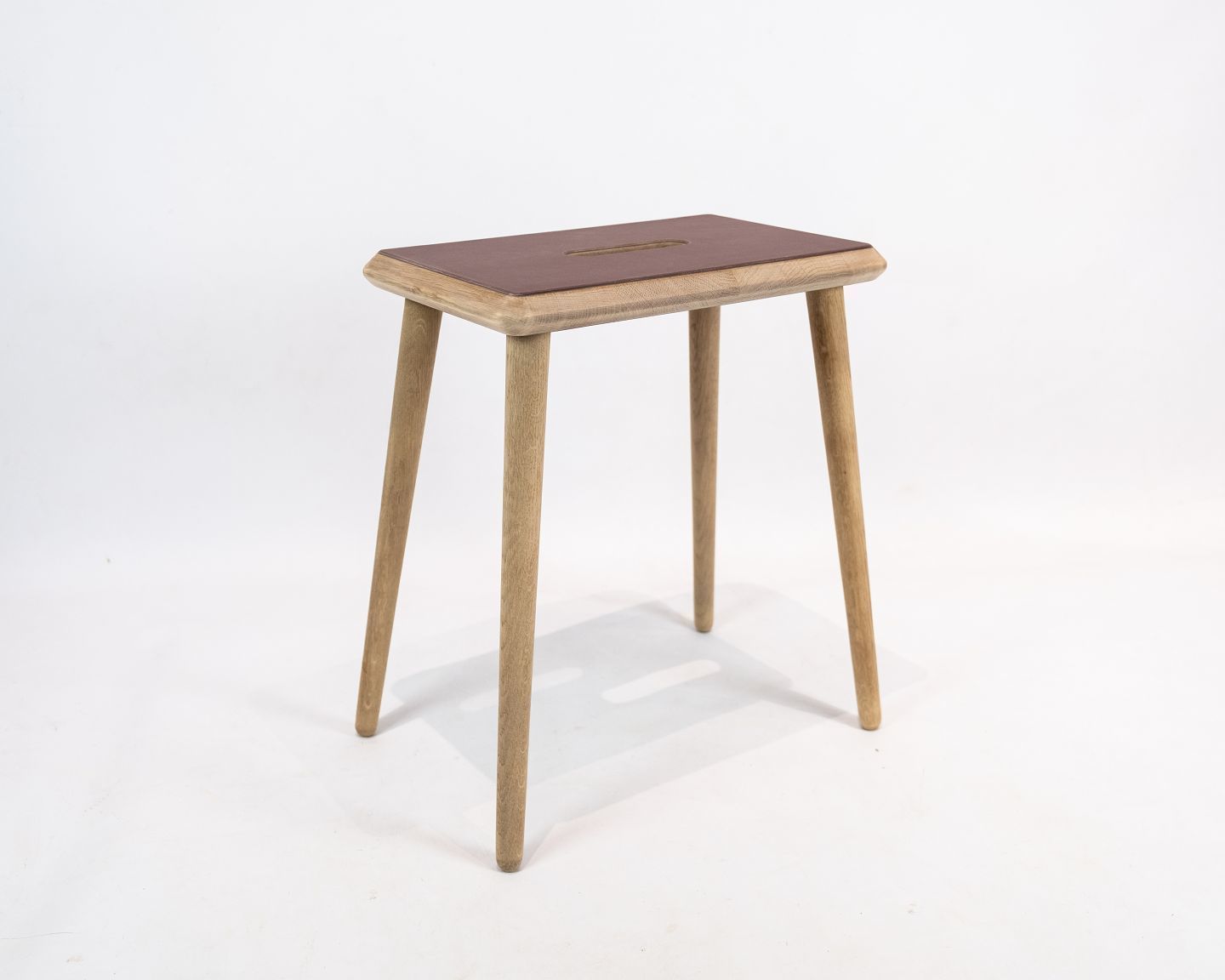 Stool With Brown Laminate Top And Legs Of Oak By Via Copenhagen