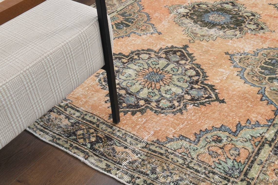 5x12 Vintage Wide Turkish Oushak Runner, Hand Knotted Wool, Kitchen Hallway Rug, One Of A Kind, Anatolian, Boho Decor, Made In Turkey Carpet photo vinterior