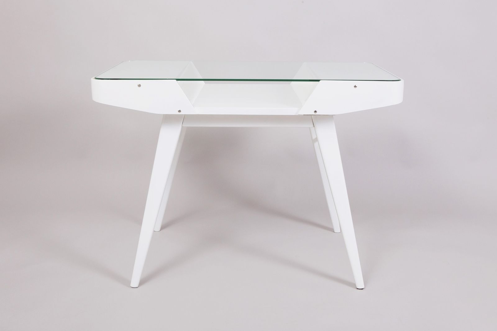White Mid Century Table Made In ´50s Czechia. Designed By František Jirák. photo Furniture