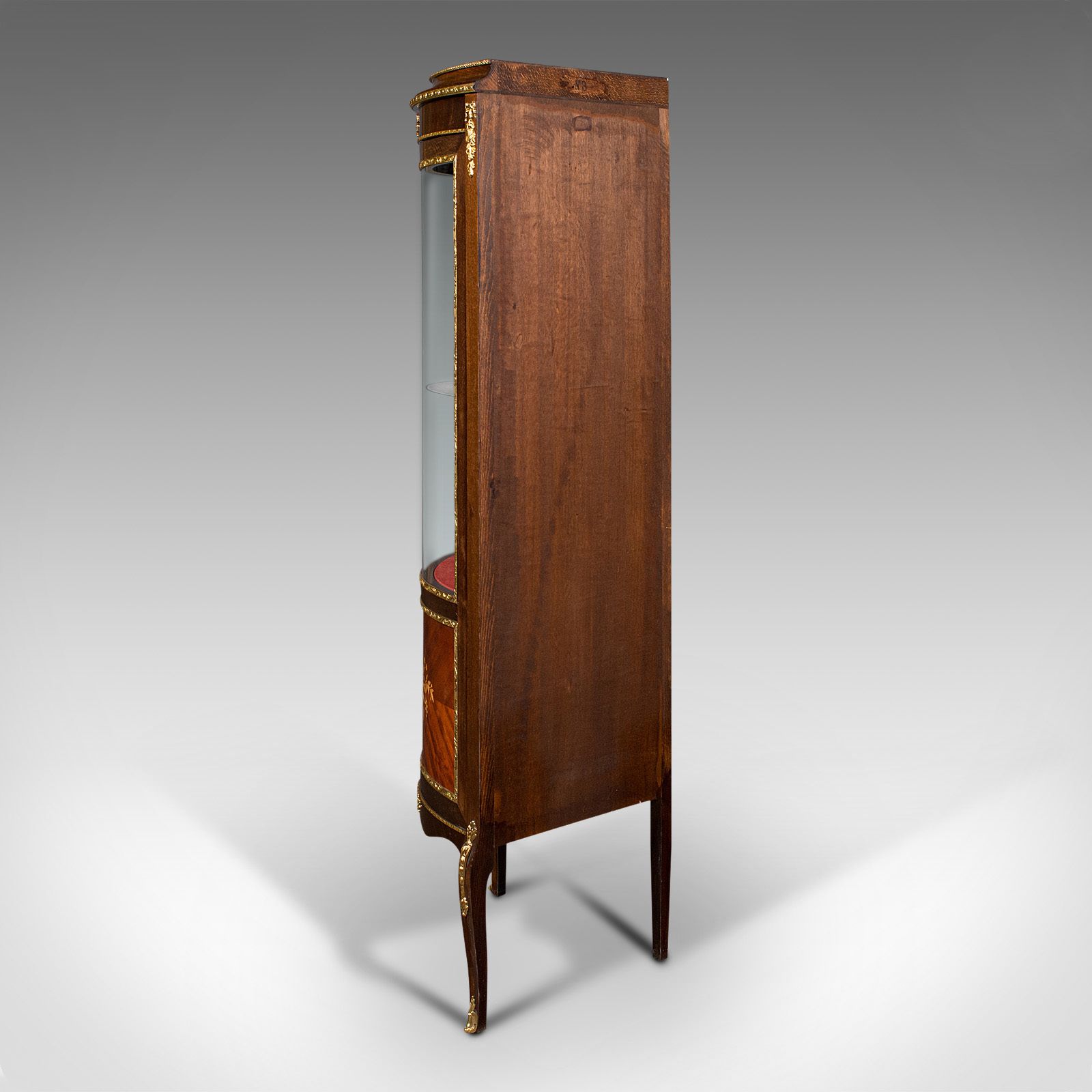 Tall Vintage Corner Vitrine, French, Display Cabinet, Late 20th Century, C.1970 photo vinterior
