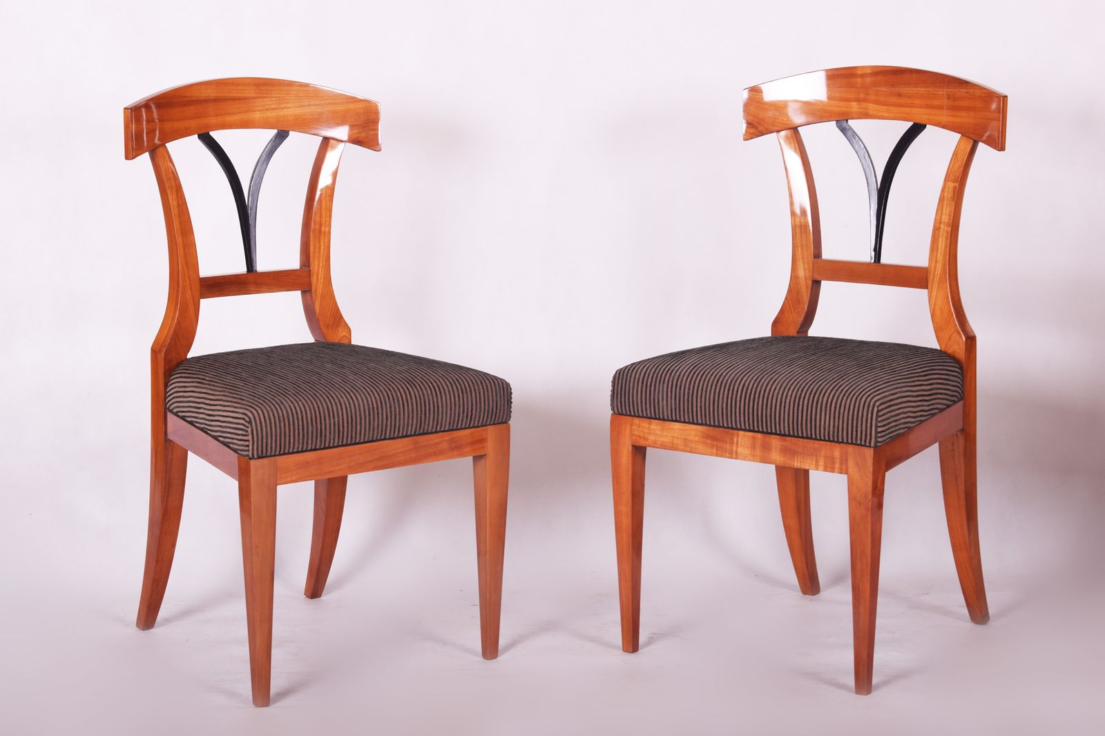 Pair Of 19th Century Biedermeier Dining Chairs Made In 1930s Czechia. photo Furniture