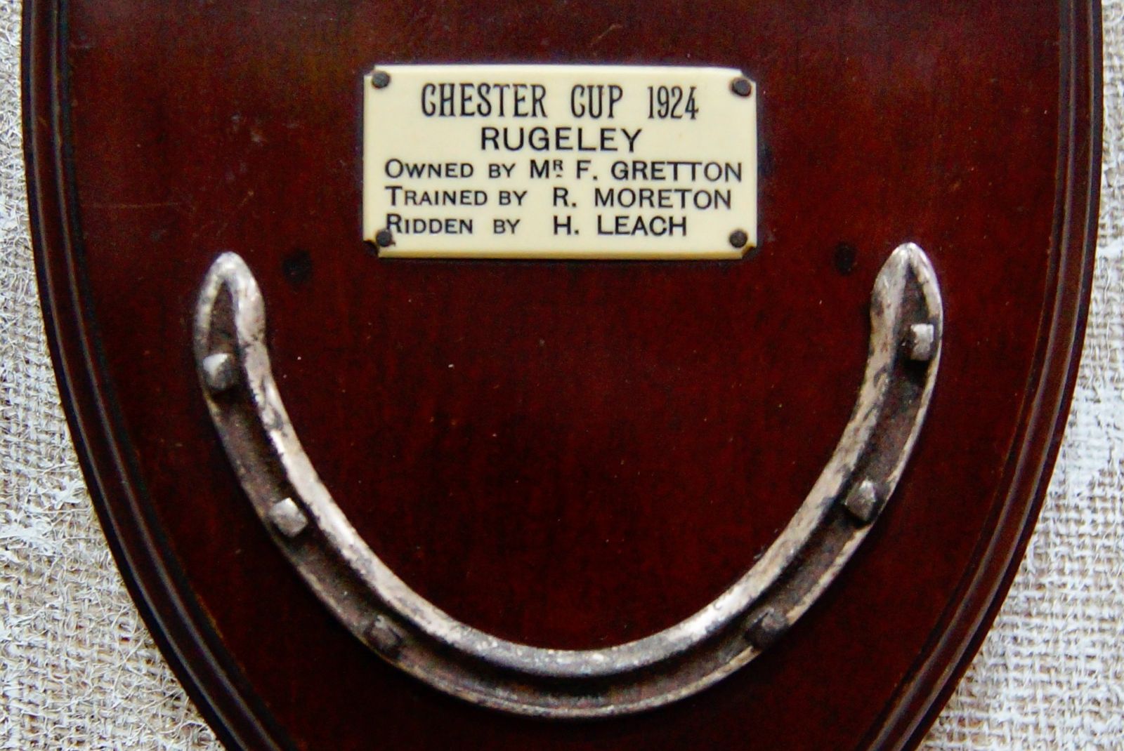 1924 Chester Cup Winners Horseshoe Plaque photo furniture