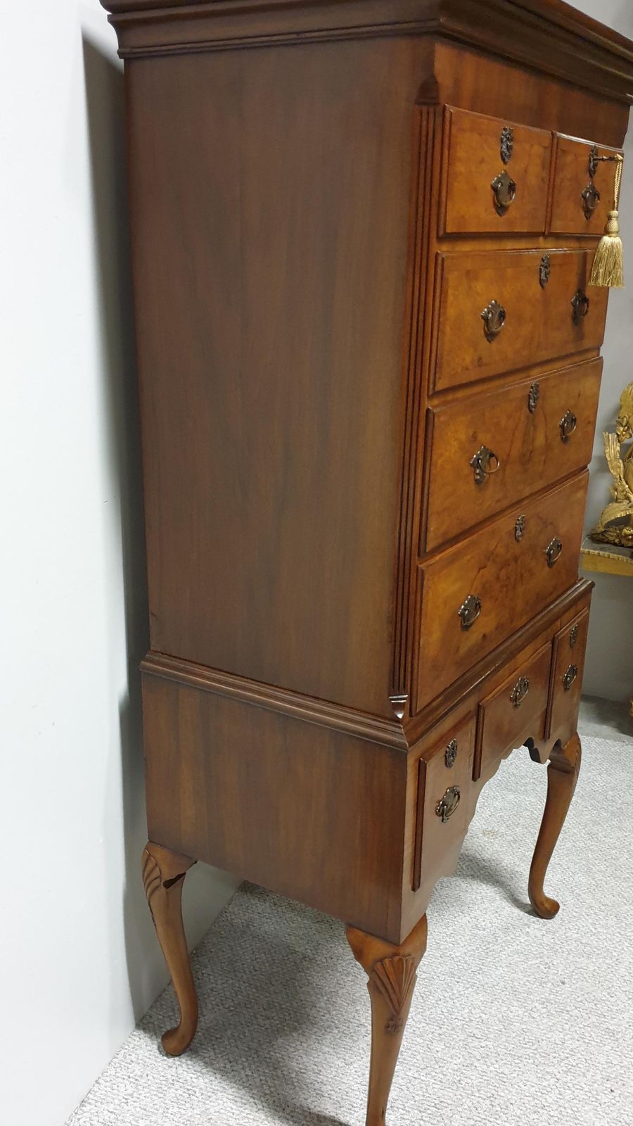 photo for sale Very Nice Burr Walnut Chest On Stand