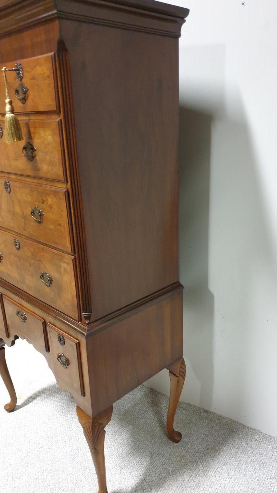Furniture Very Nice Burr Walnut Chest On Stand photo