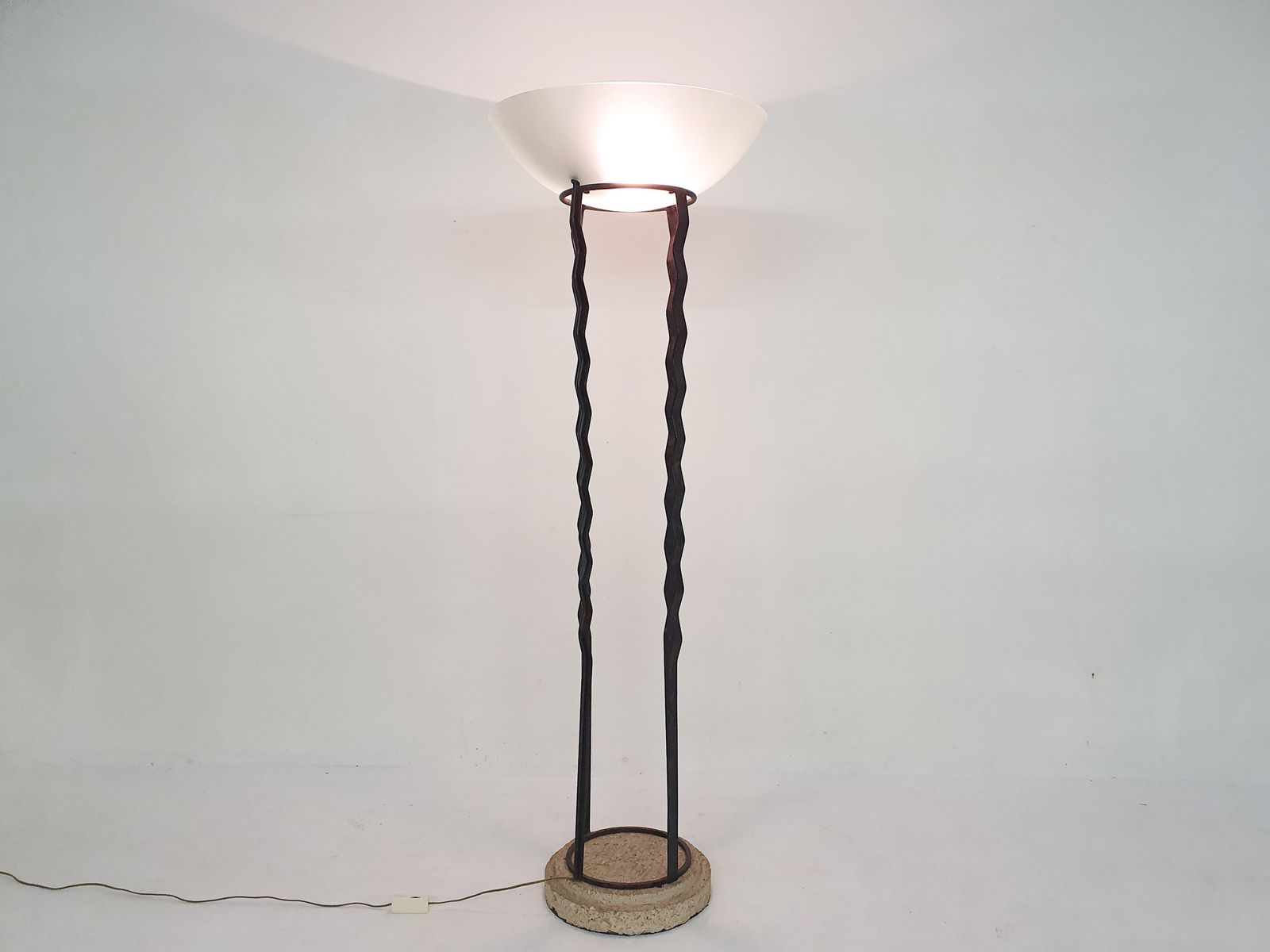 Impressive Italian Floor Light In Iron, Stone And Glass photo Lighting