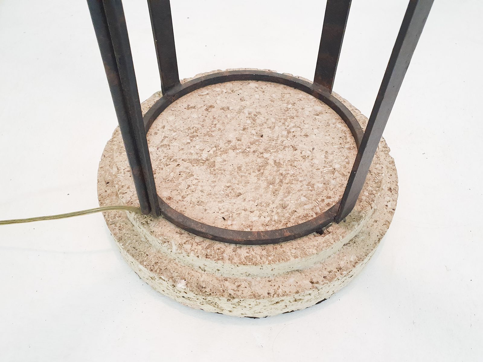 photo furniture Impressive Italian Floor Light In Iron, Stone And Glass