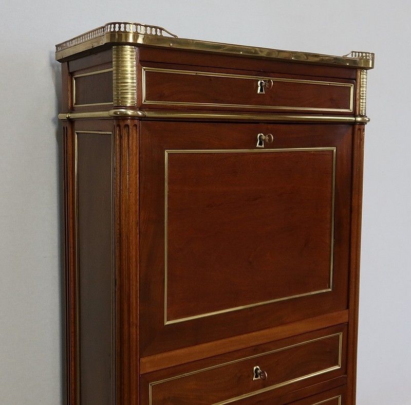 Small Lady's Secretary In Mahogany, Louis XVI   Xviiith photo vintage