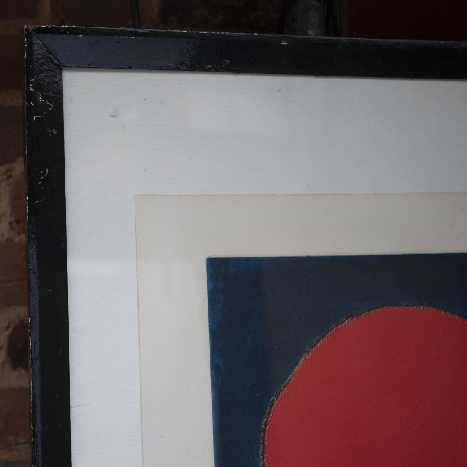 A Framed Limited Edition Print 18/25 'Black, Blue And Red' By Penny Ormerod, 1977 photo vinterior