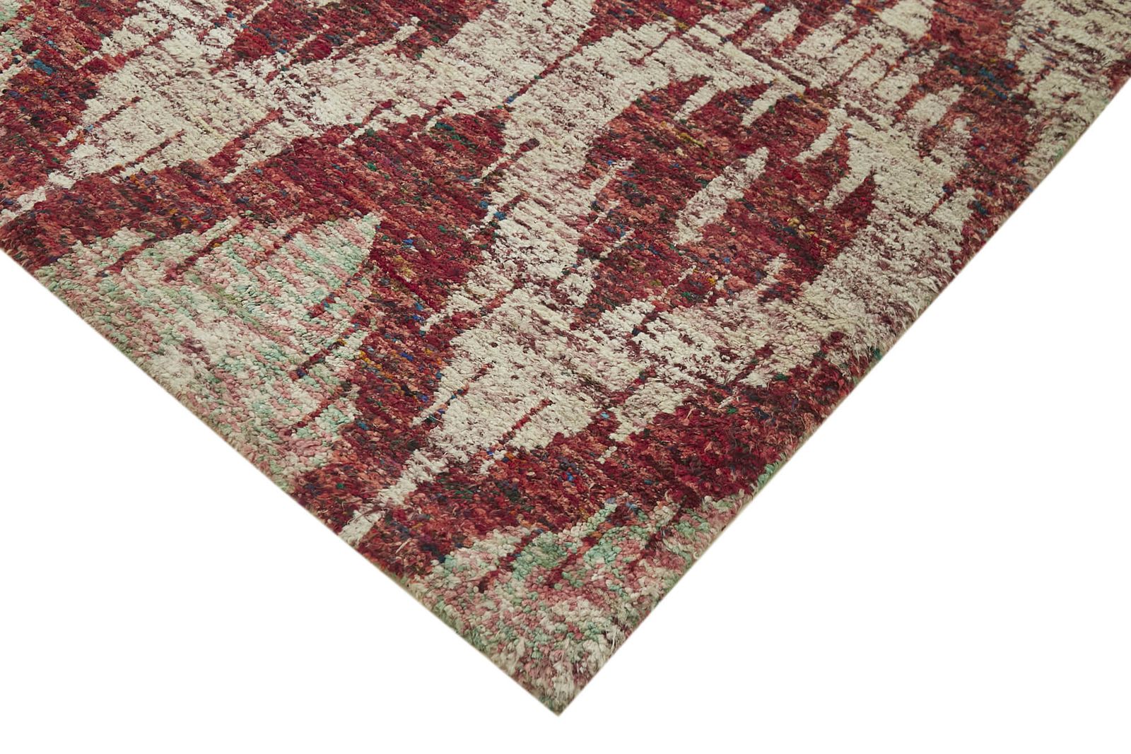 One Of A Kind Handmade 2000s 270 Cm X 358 Cm Red Moroccan Rug photo Textiles
