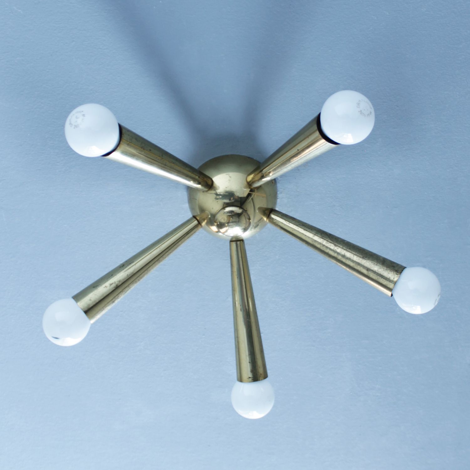 Italiaanse Messing Starburst Plafondlamp In De Stijl Van Arredoluce photo Verlichting