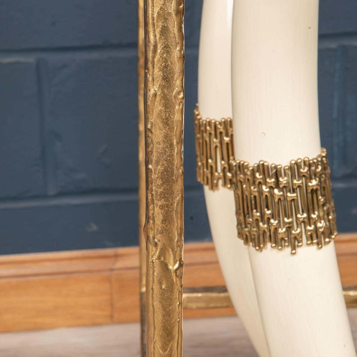20th Century French Resin Tusk Console, Henri Fernandez, C.1970 photo vintage