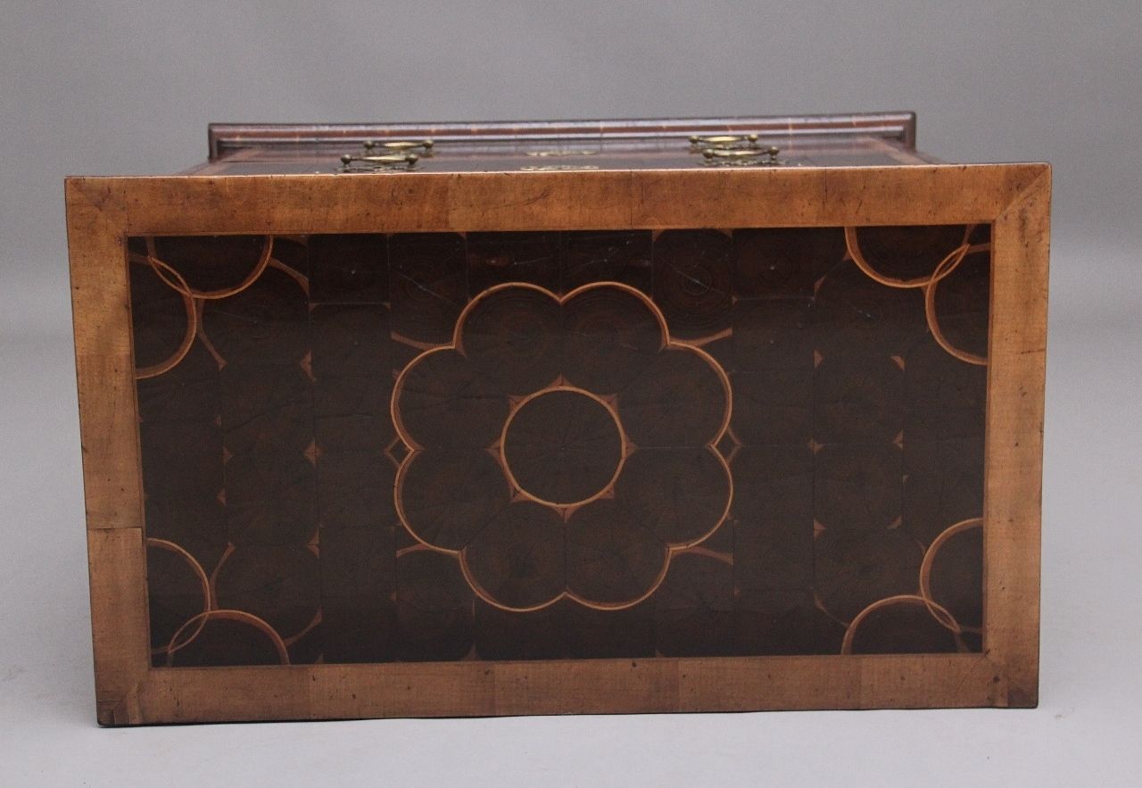 Early 20th Century Laburnam Oyster Chest On Stand In The Style Of William & Mary photo vintage
