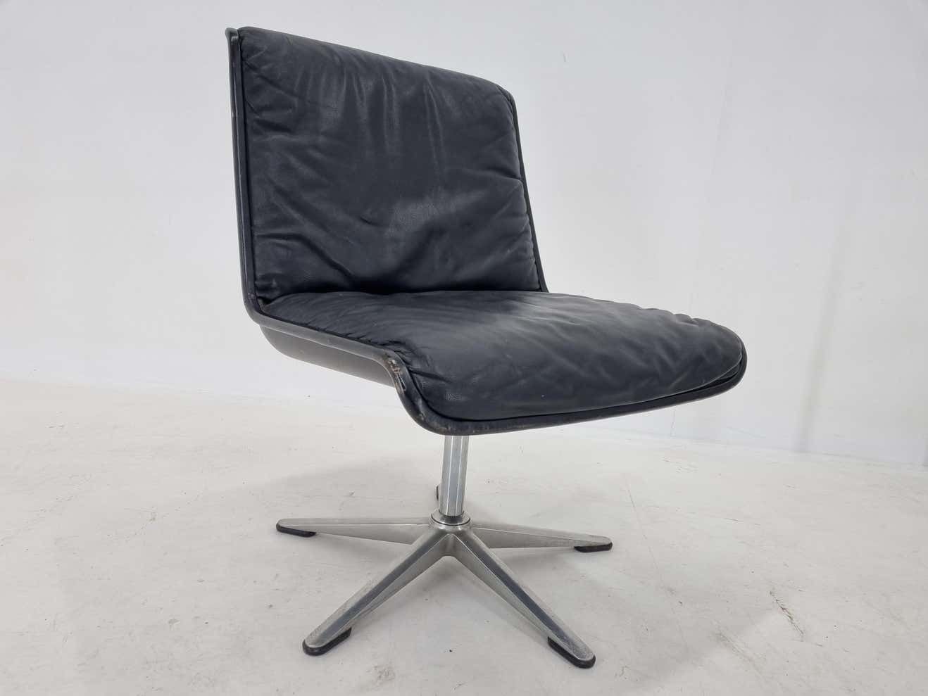 photo for sale Mid Century Leather Desk Chair Delta Wilkhahn, 1970s