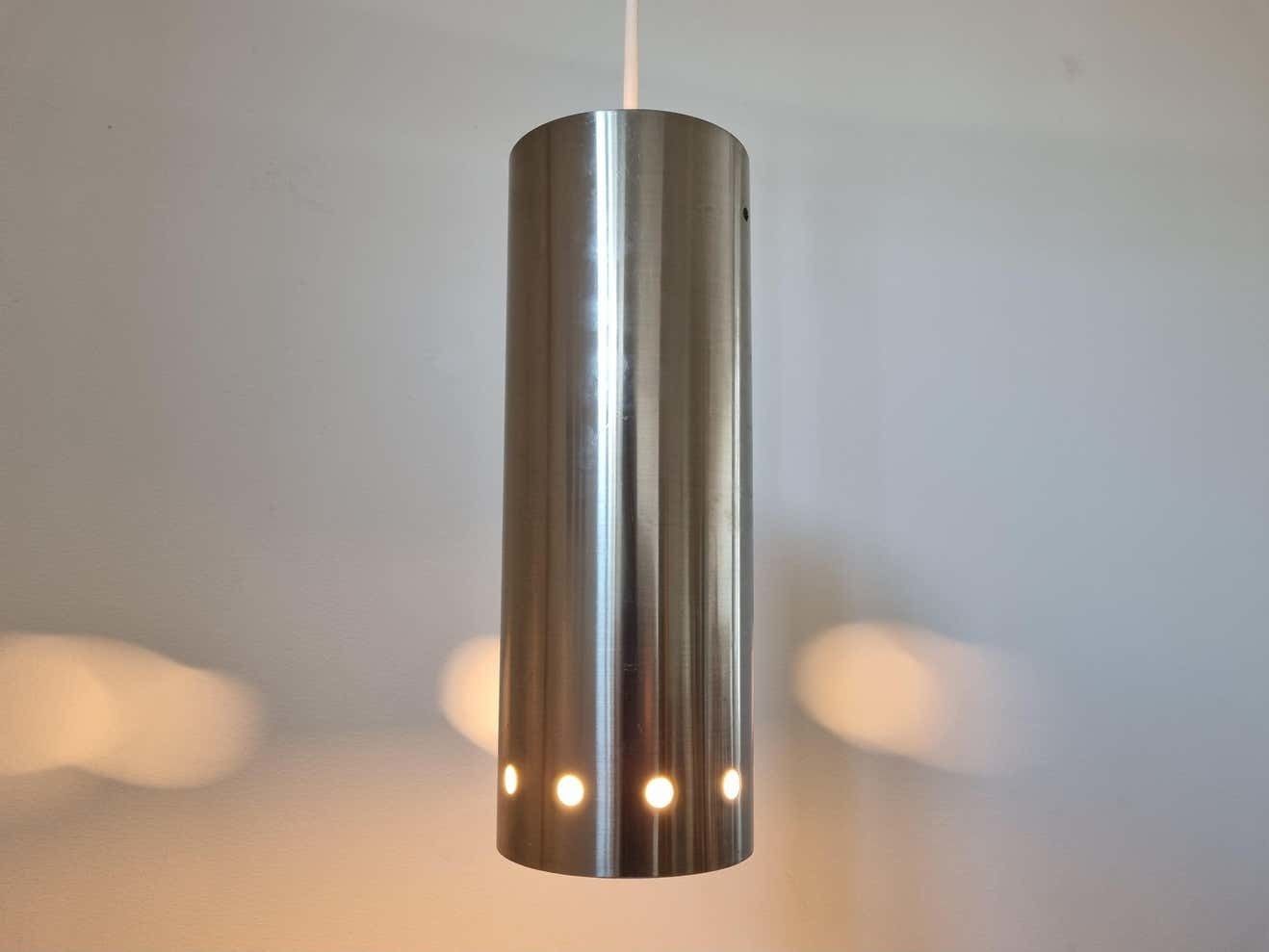 Set Of Three Chrome Mid Century Pendants, Denmark, 1970s photo for sale