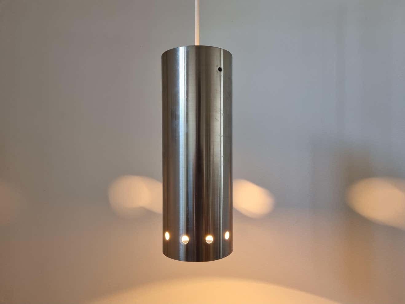 Set Of Three Chrome Mid Century Pendants, Denmark, 1970s photo vinterior