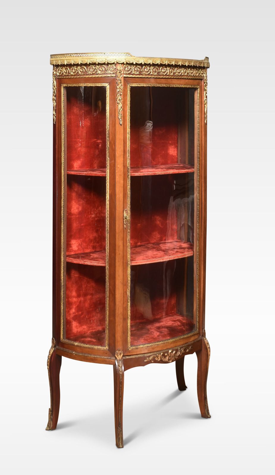 Walnut Bow Fronted Display Cabinet photo buy