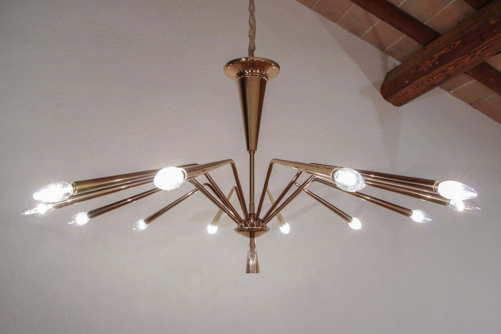 Italian Mid Century Modern Torlasco Chandelier, Model 342, Lumi Milano, 1950s photo furniture