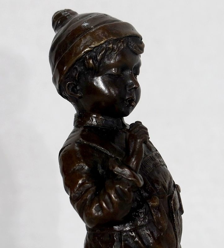 photo for sale Bronze  "The Little Smocker"  By J. Schmidt Felling, 19th Century