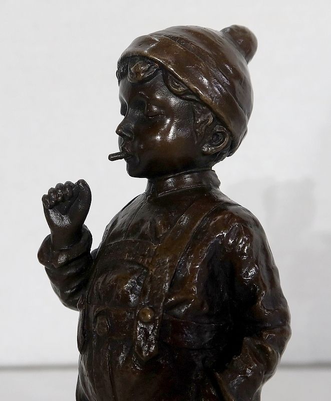 photo buy Bronze  "The Little Smocker"  By J. Schmidt Felling, 19th Century