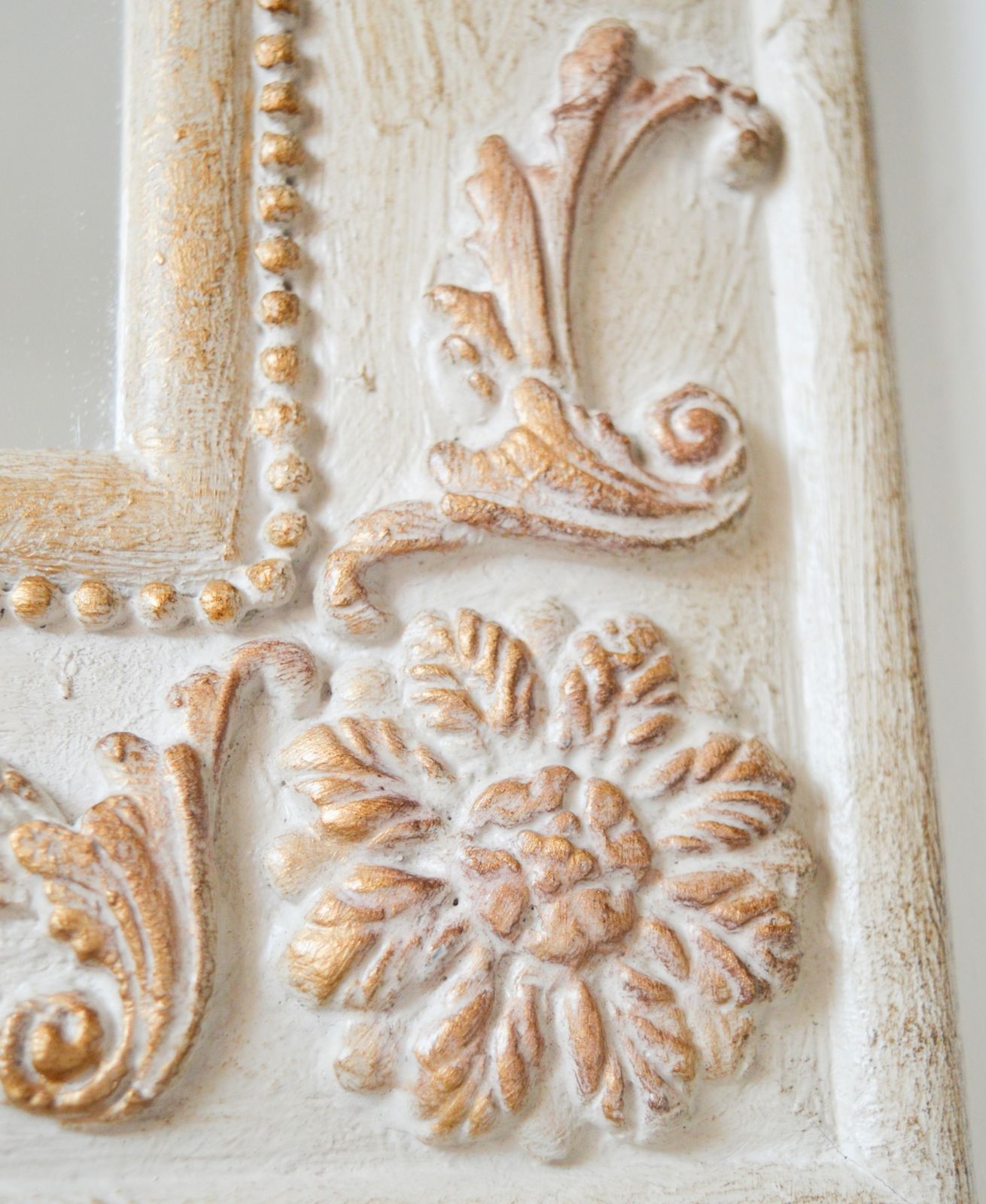 Large Fleur Scroll Hand Painted Mirror photo Home Decor
