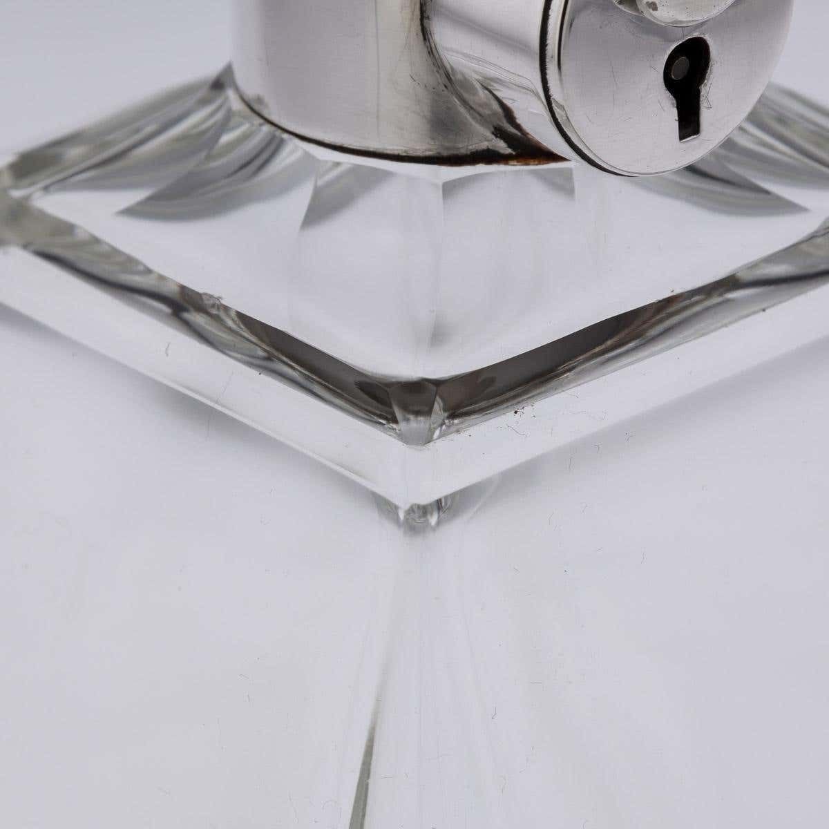 Home Decor 20th Century English Solid Silver & Glass Spirit Decanter, Mappin & Webb, C.1929 photo