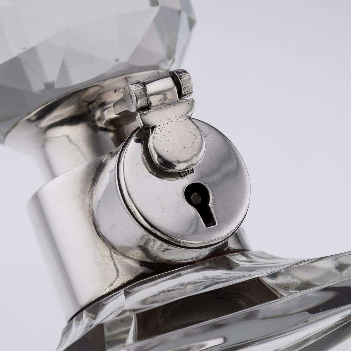 photo vinterior 20th Century English Solid Silver & Glass Spirit Decanter, Mappin & Webb, C.1929