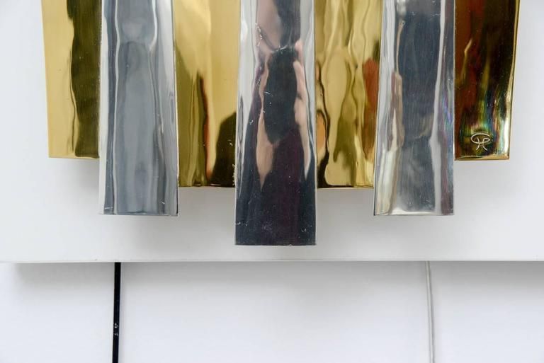 Fantastic Sconce By Henri Perrichaud, Brassware, Circa 1960, Unique Piece photo 1554.0