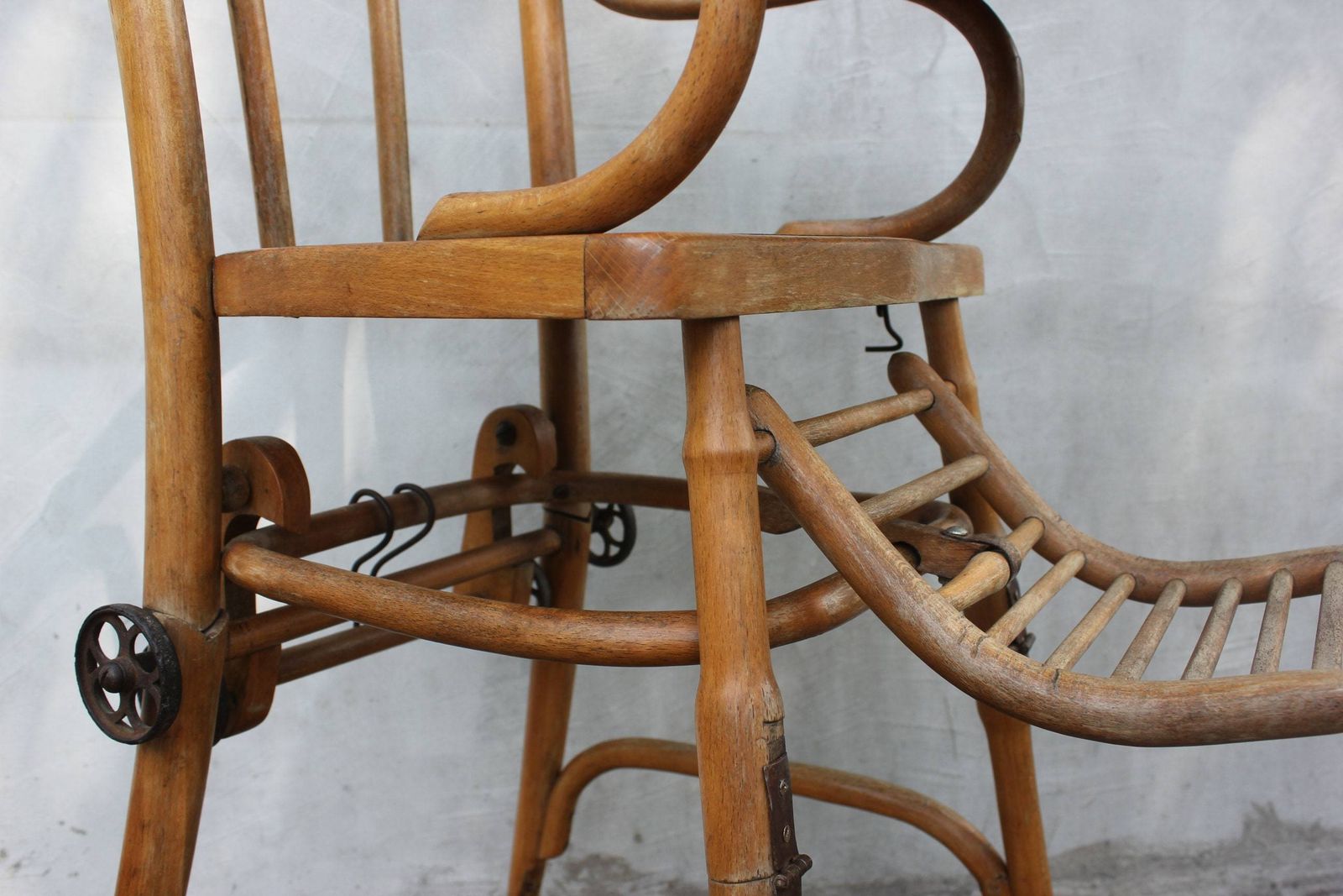 30s Children's High Chair Convertible With Folding Mechanism, Metamorphosis Baby Chair, Victorian Movie Or Photo Props photo furniture