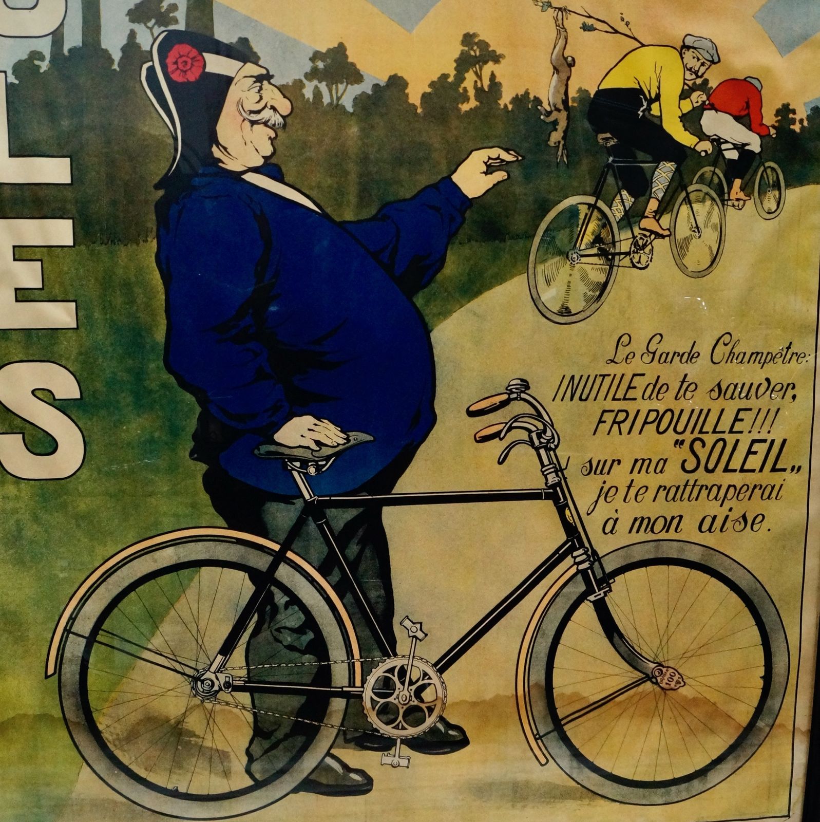 Antique French “Soleil Cycles” Advertising Poster photo buy